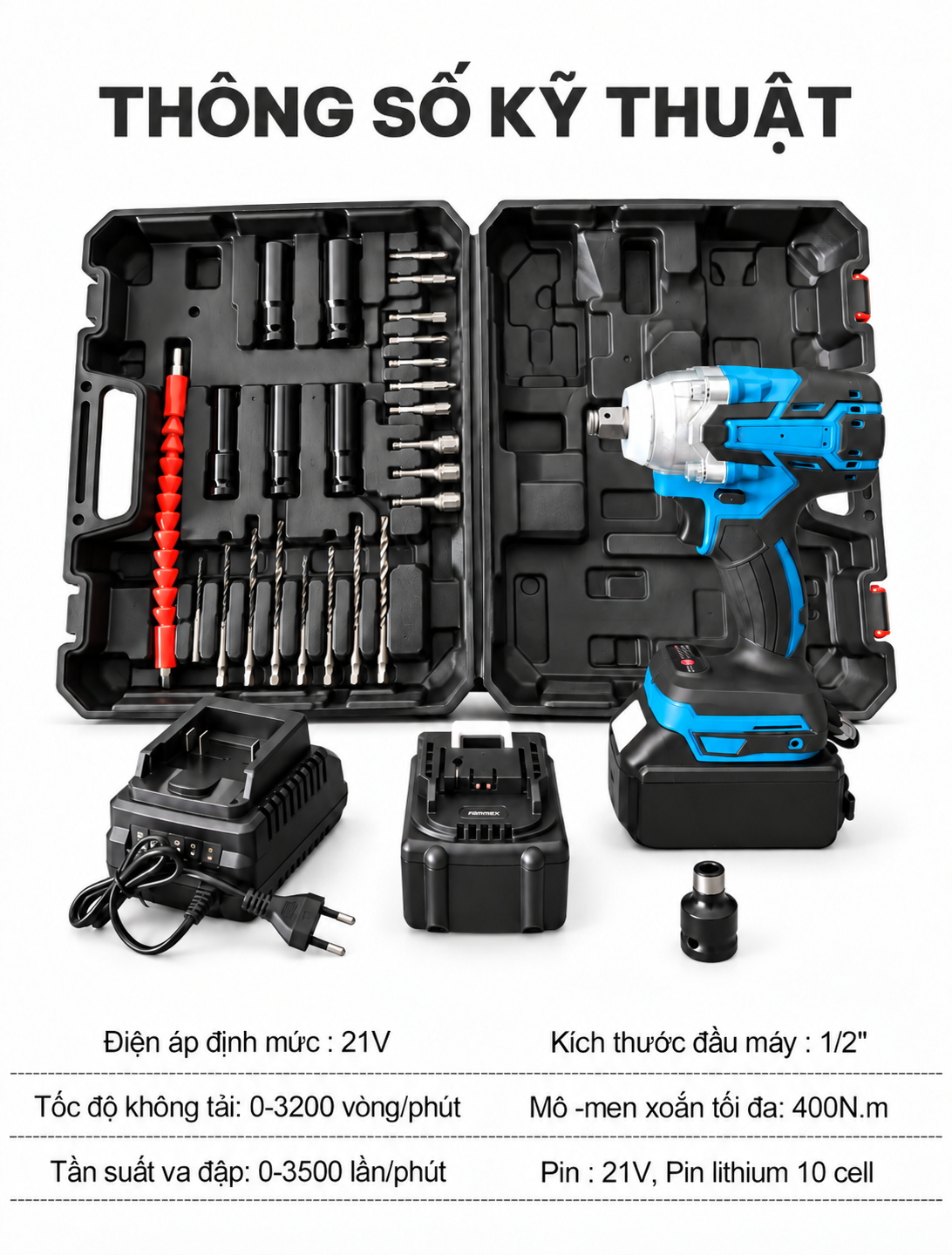 Bộ Máy Khoan Siết Bu Lông 2 Pin Tặng Kèm 25 Phụ Kiện, Bộ Máy Siết Bu Lông Pin 4 Trong 1 Tặng Kèm 25 Phụ Kiện